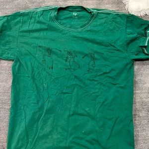from tilly’s never worn! skateboarding skeletons oversized tee! green size M